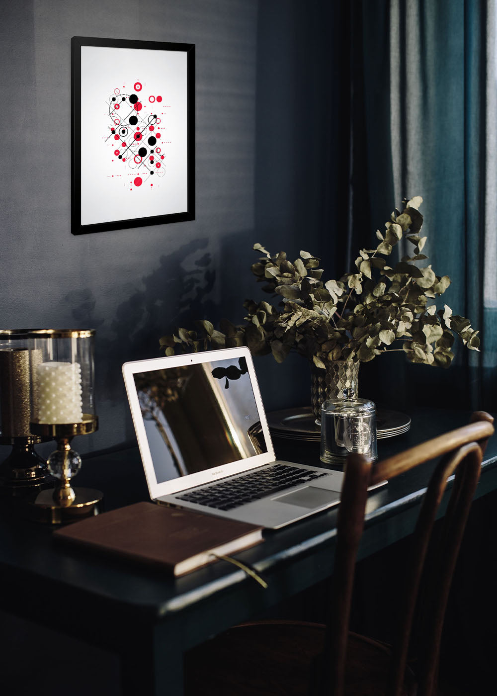 Quadro Decorativo Abstrato - Com vidro