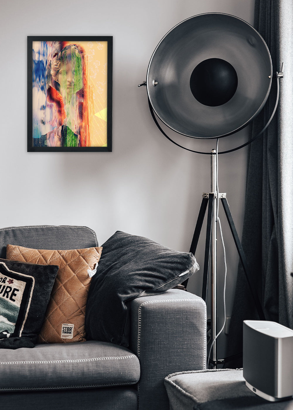 Quadro Decorativo Arte gráfica Abstrato - Com vidro