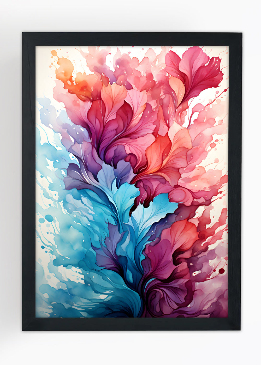 Quadro Decorativo Explosão de cores abstrata - Com vidro