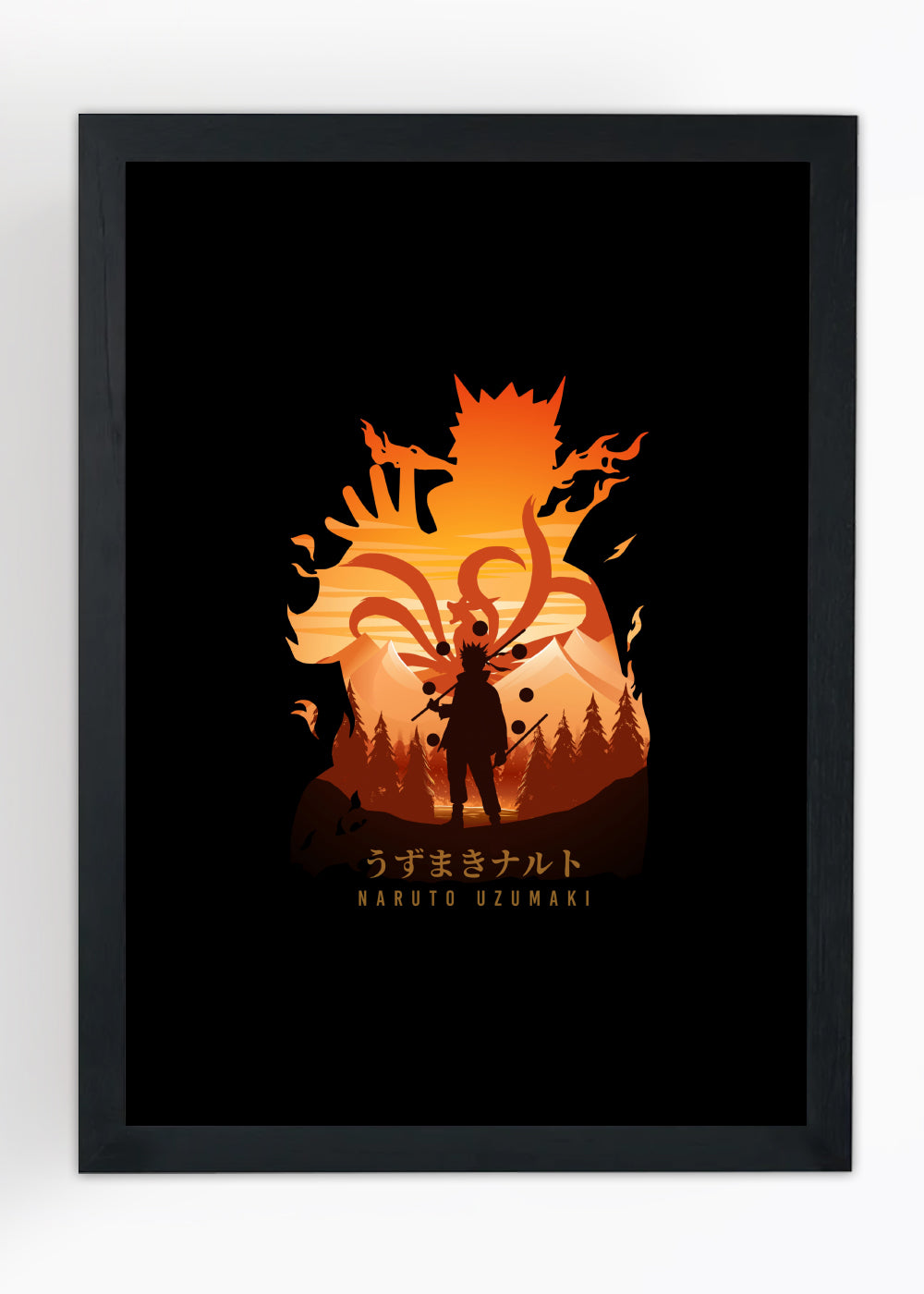 Quadro Decorativo Naruto shippuden Naruto Uzumaki Com vidro