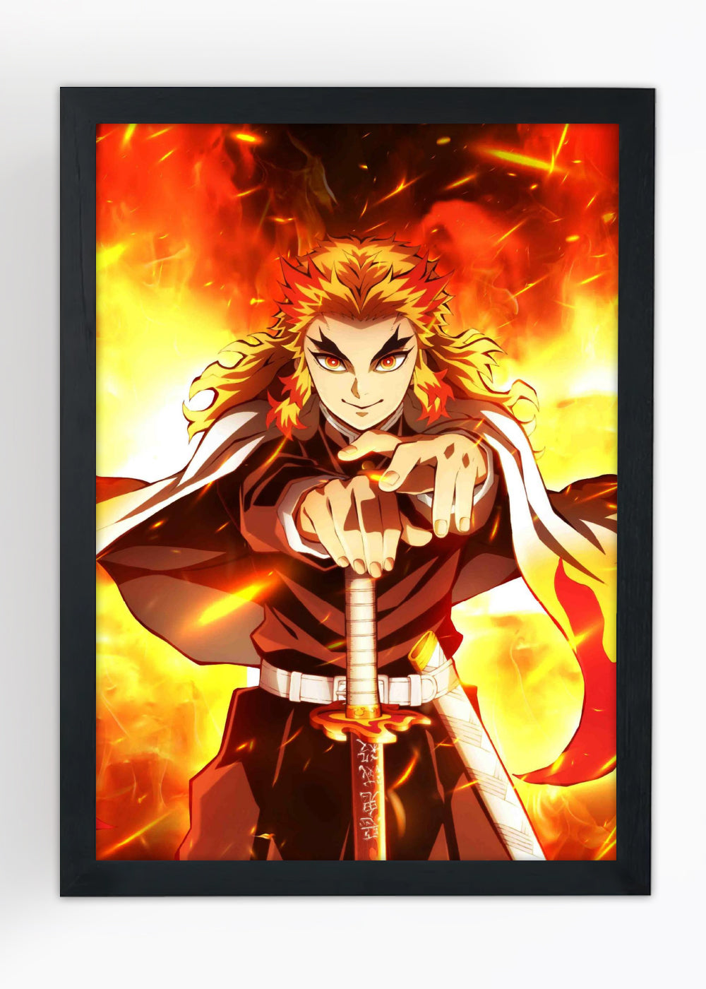 Quadro Decorativo Demon Slayer - Kyojuro Rengoku - Com vidro