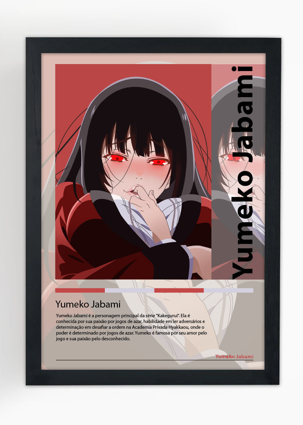 Quadro Decorativo Yumeko Jabami - Kakegurui - Com vidro