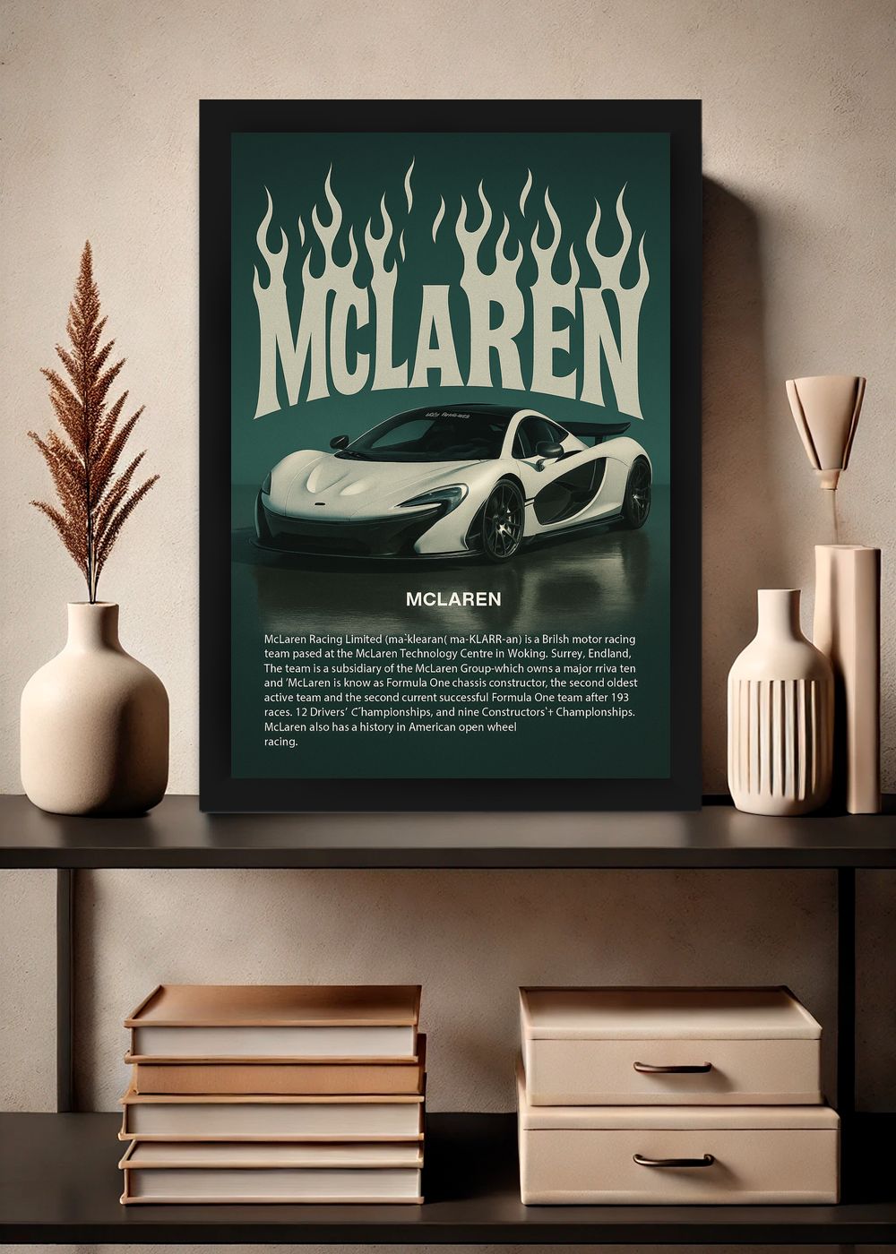 Quadro Decorativo McLaren P1 Lenda das Ruas Com Vidro