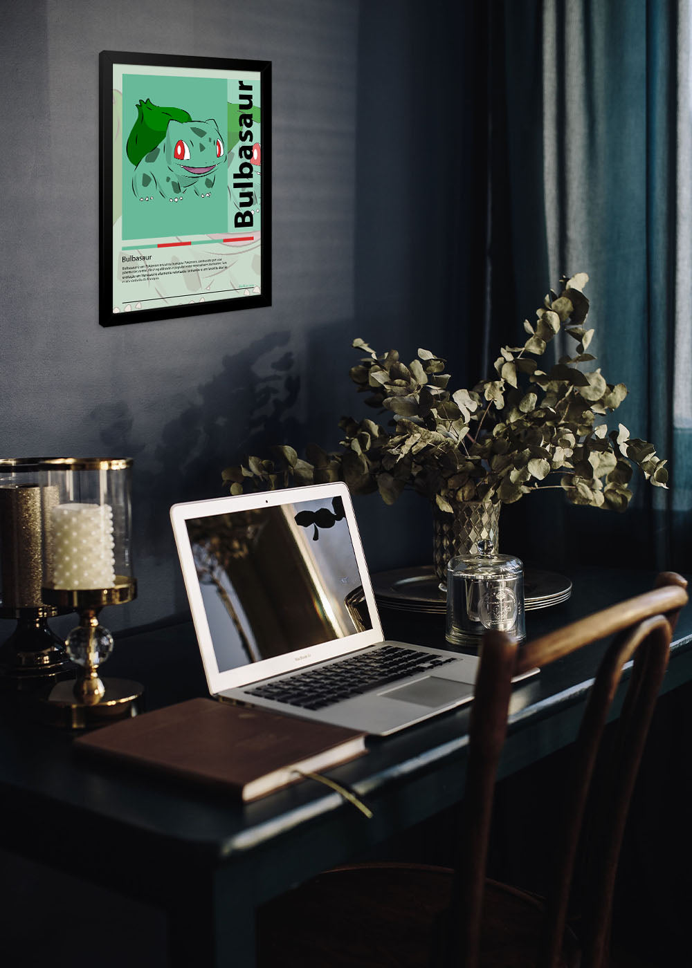 Quadro Decorativo Bulbasaur - Pokémon - Com vidro