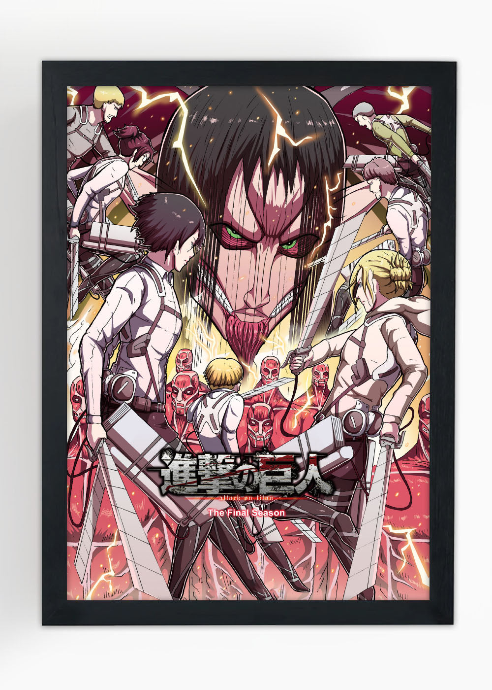 Quadro Decorativo Attack on Titan - Anime - Com vidro