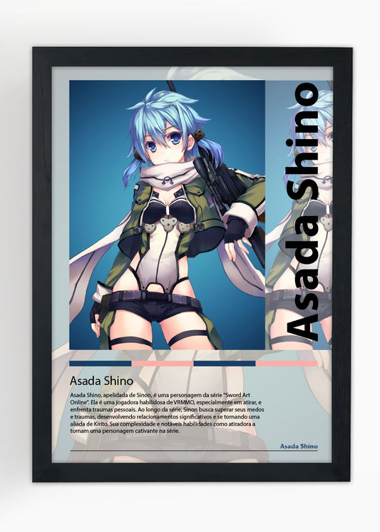 Quadro Decorativo Asada Shino - Sword Art Online - Com vidro