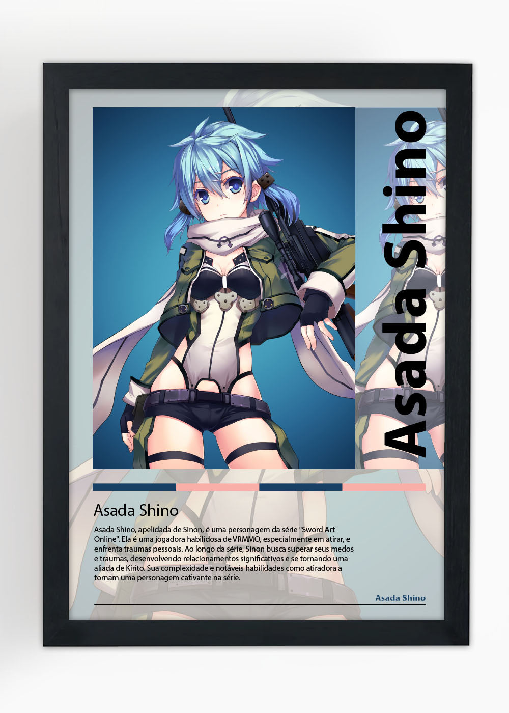 Quadro Decorativo Asada Shino - Sword Art Online - Com vidro