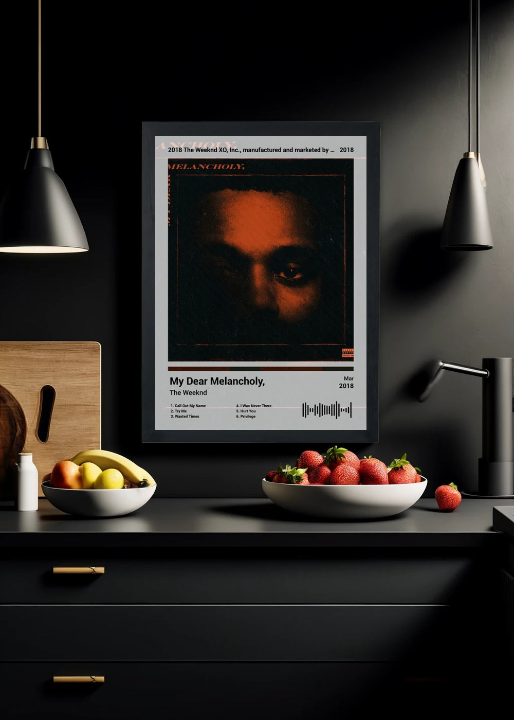 Quadro The Weeknd My Dear Melancholy, (Light) Com Vidro