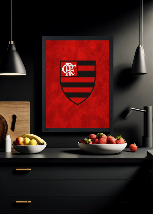 Quadro decorativo Flamengo Eterno Camepao - Com Vidro