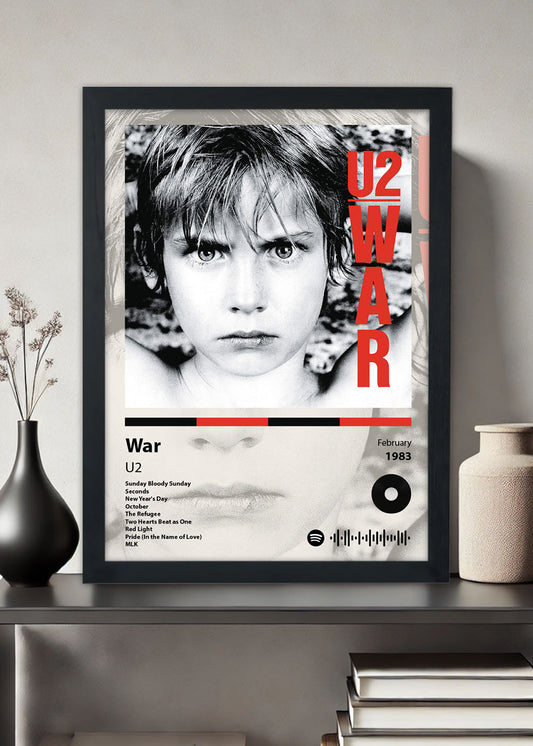 Quadro War  - U2 - Com vidro