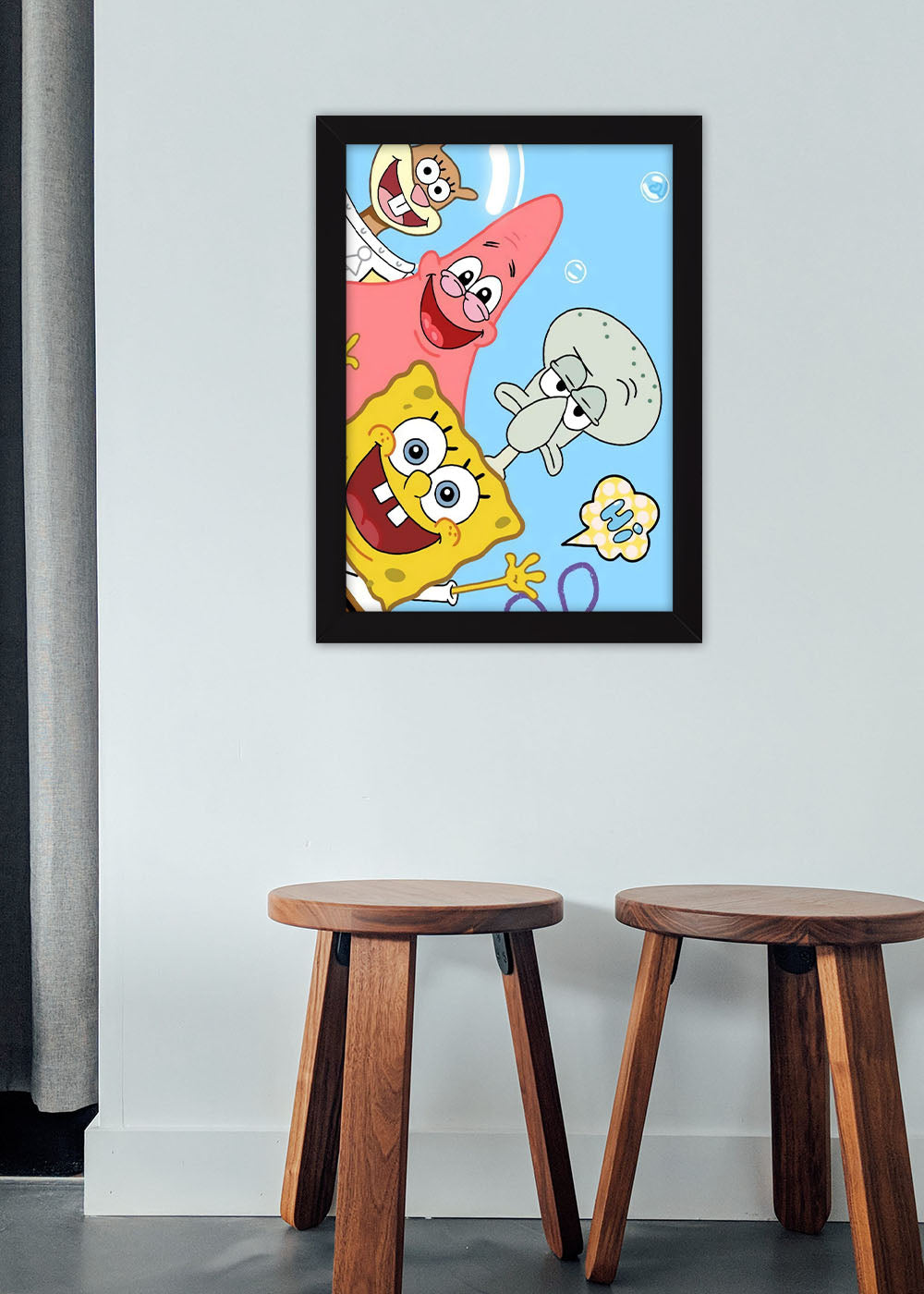 Quadro Decorativo Turma do Bob esponja - Com vidro
