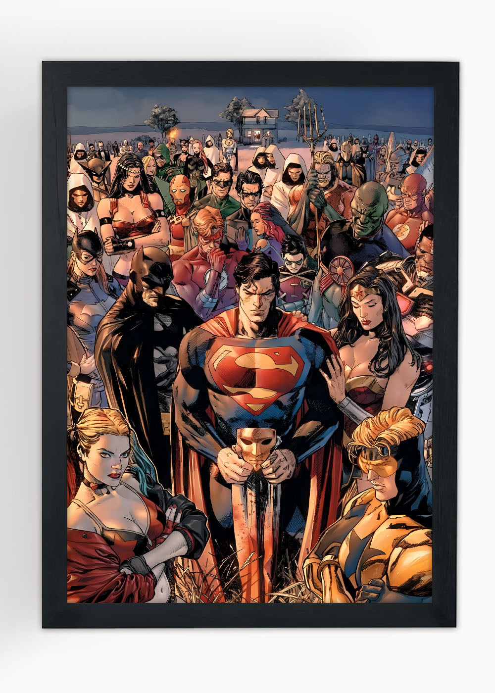 Quadro Decorativo Liga da Justiça - DC - Com vidro