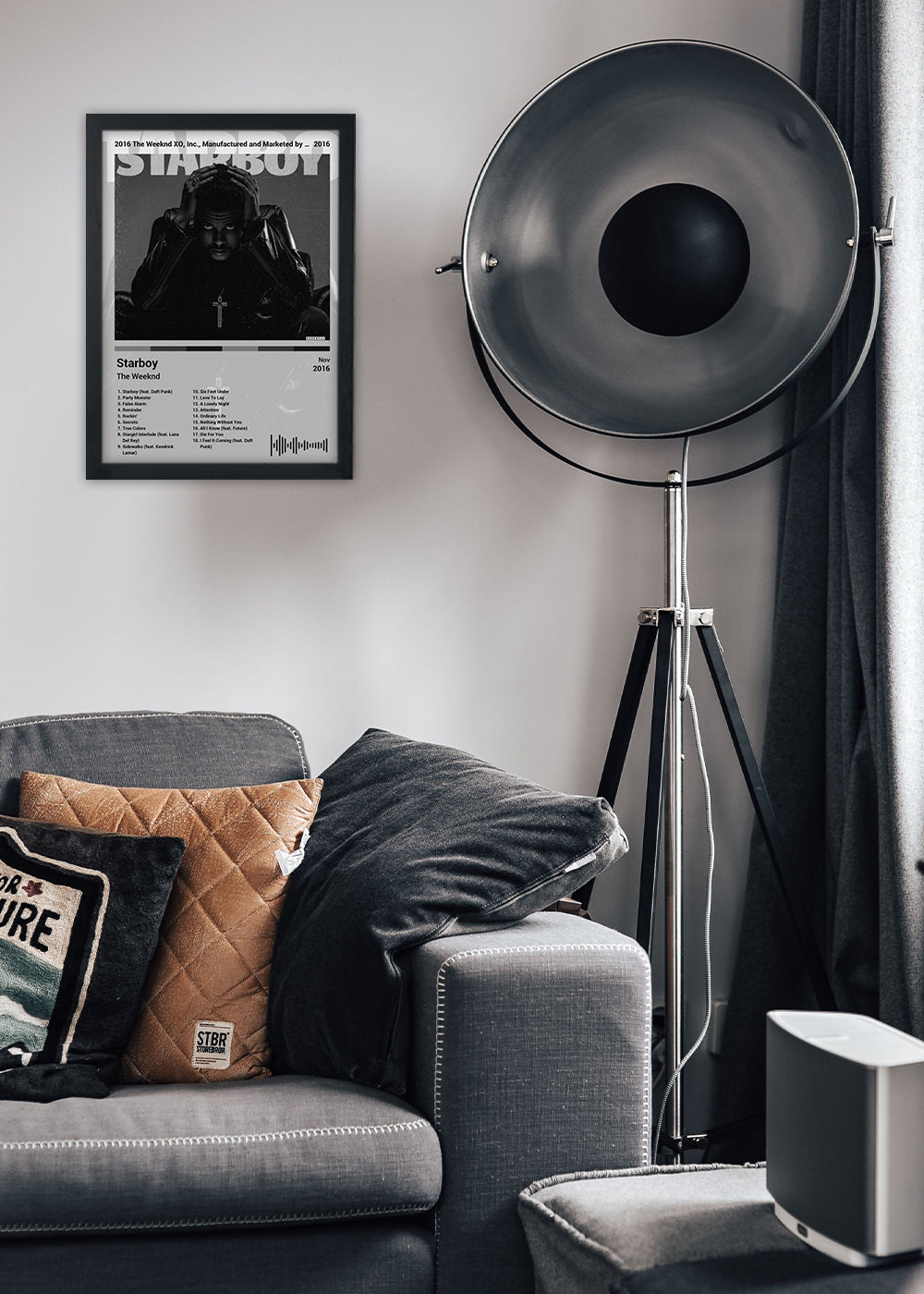 Quadro The Weeknd - Starboy (Black&Light) - Com Vidro