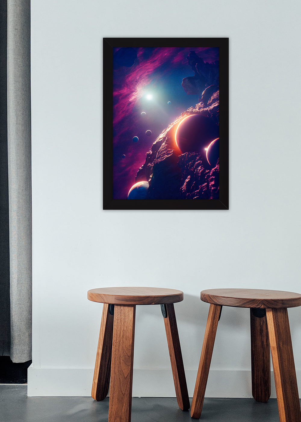 Quadro Decorativo Galaxia de trolls rosas - Com vidro