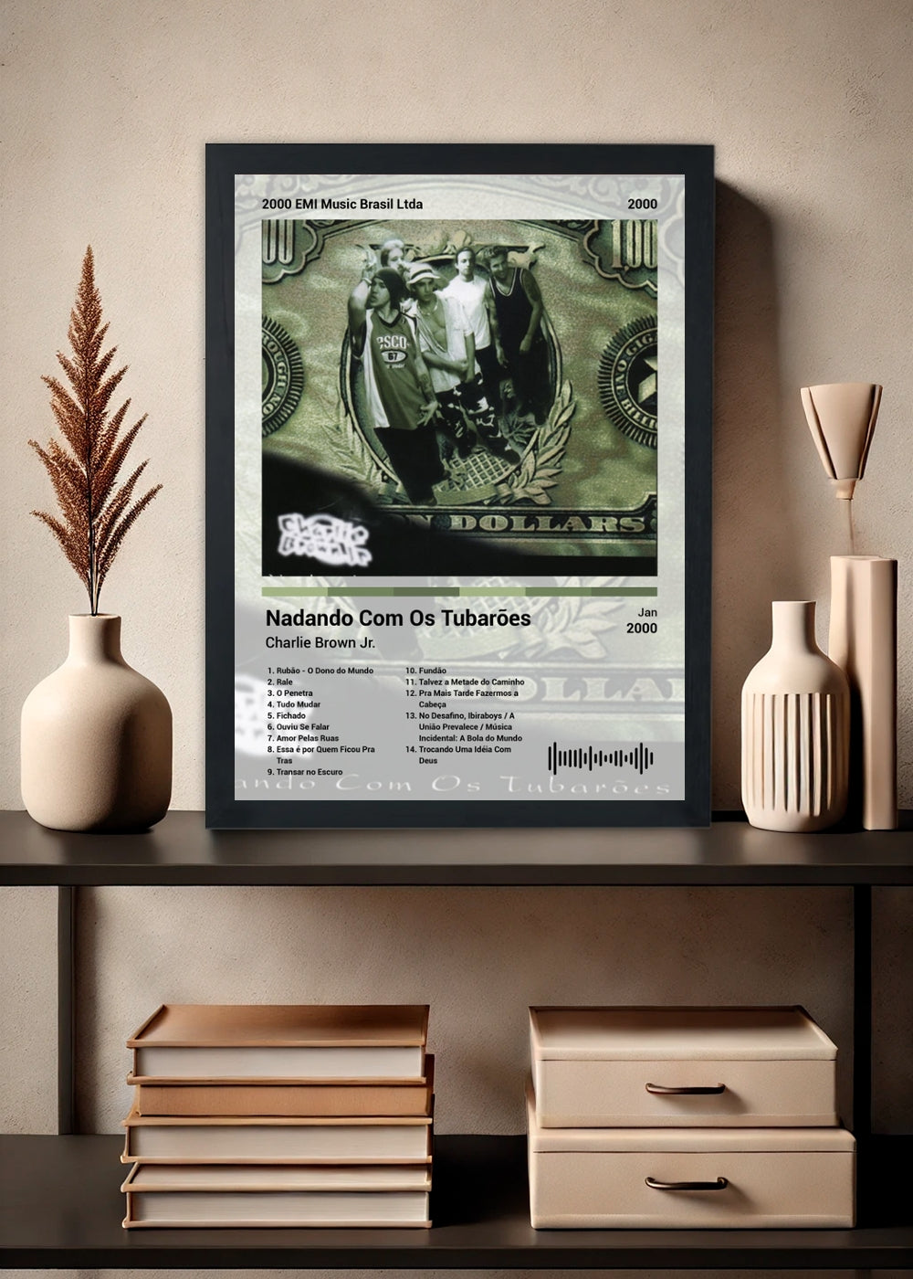 Quadro Charlie Brown Jr. Nadando Com Os... (Light) Com Vidro