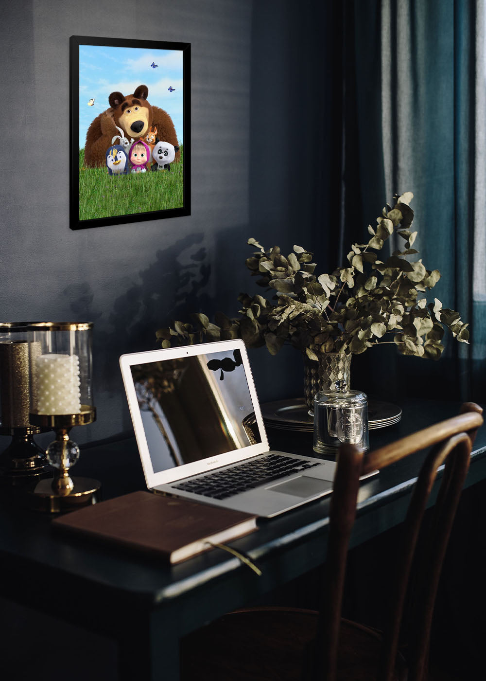 Quadro Decorativo Masha e o Urso - Com vidro