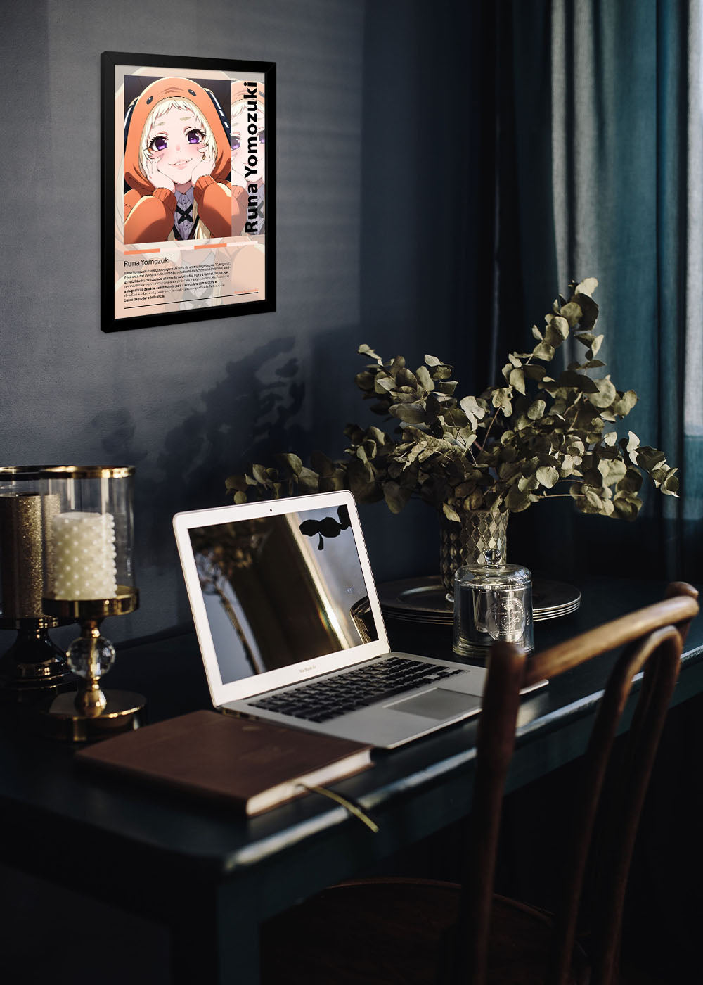 Quadro Decorativo Runa Yomozuki - Kakegurui - Com vidro