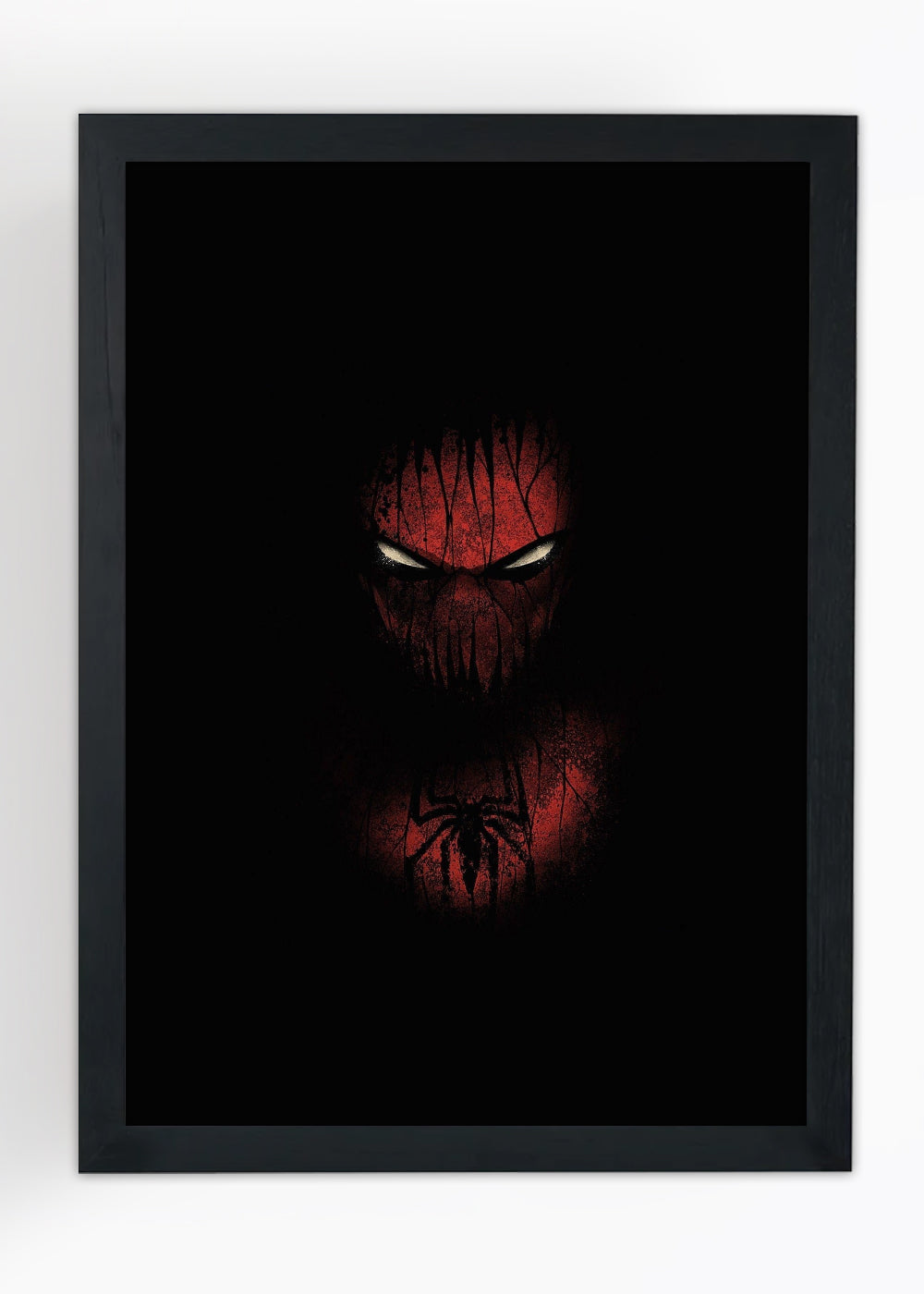 Quadro Decorativo Homem aranha sombrio - Com vidro