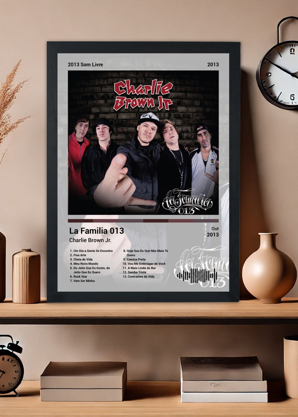 Quadro Charlie Brown Jr. La Familia 013 (Light) Com Vidro