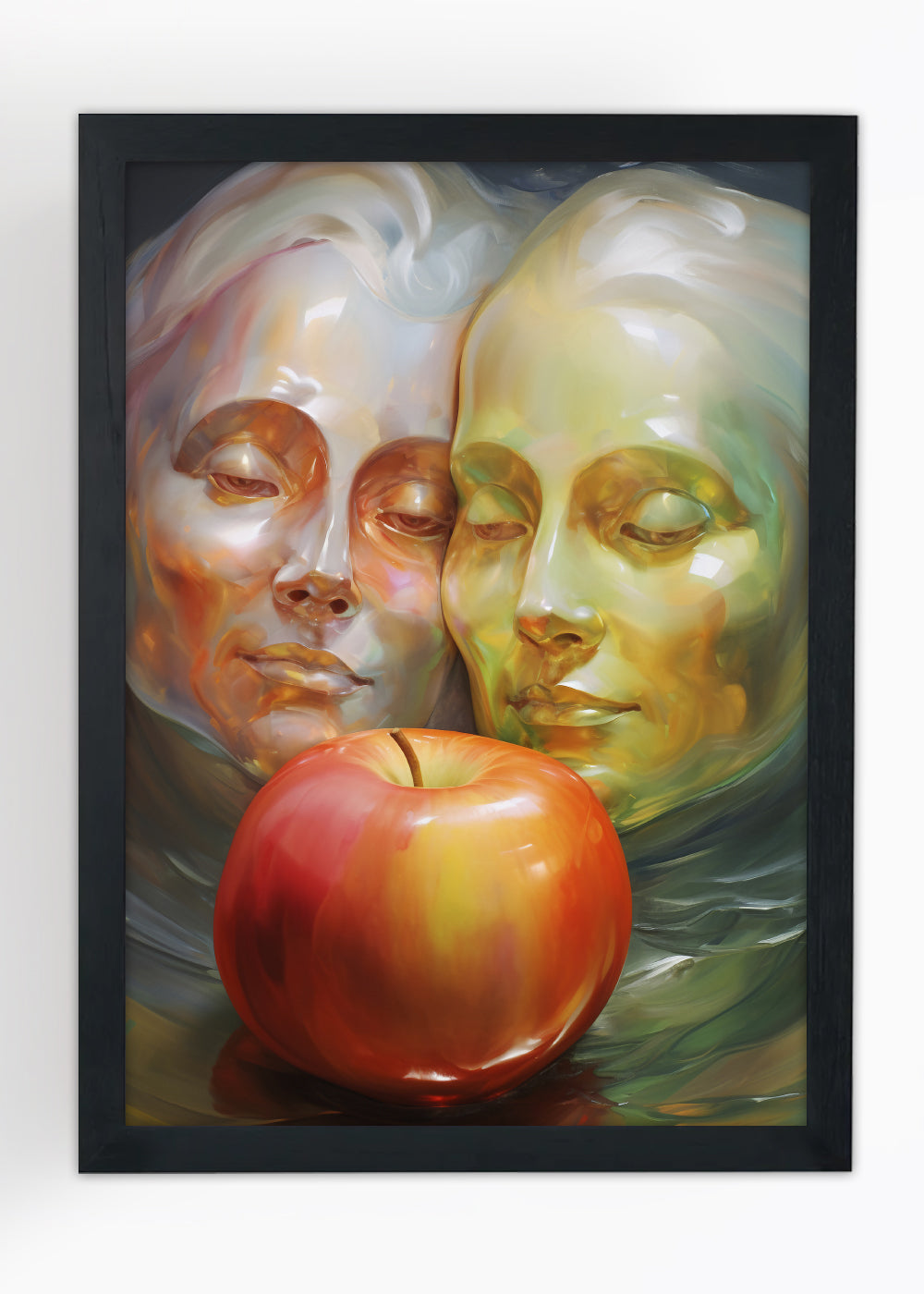 Quadro Decorativo Adão e eva abstratos Abstrato - Com vidro