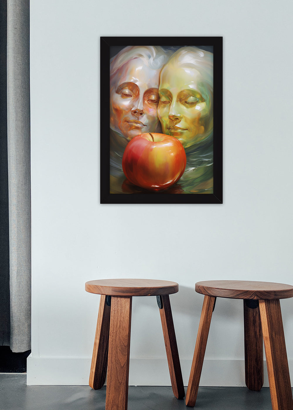 Quadro Decorativo Adão e eva abstratos Abstrato - Com vidro