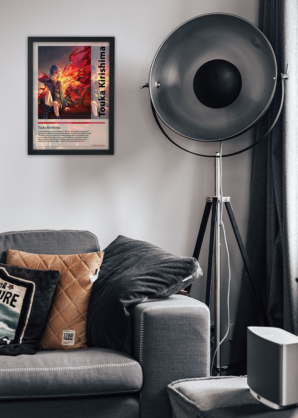 Quadro Decorativo Touka Kirishima - Tokyo Ghoul - Com vidro