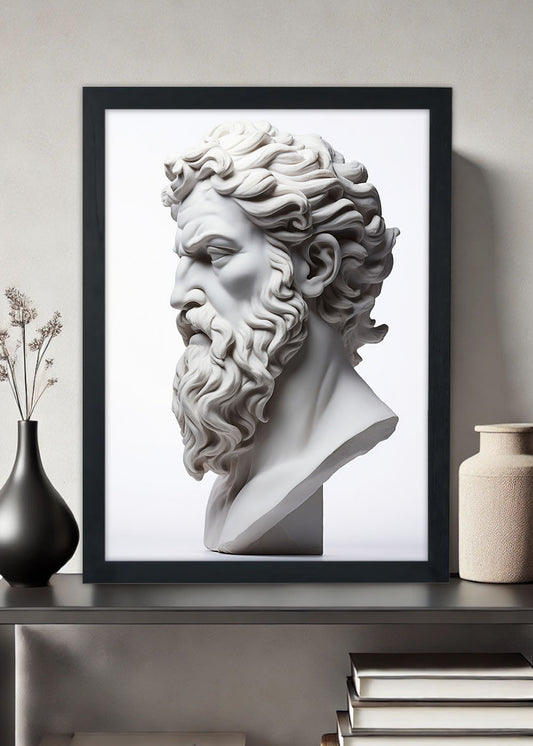 Quadro Estatua homem dos tempos antigos - Com vidro