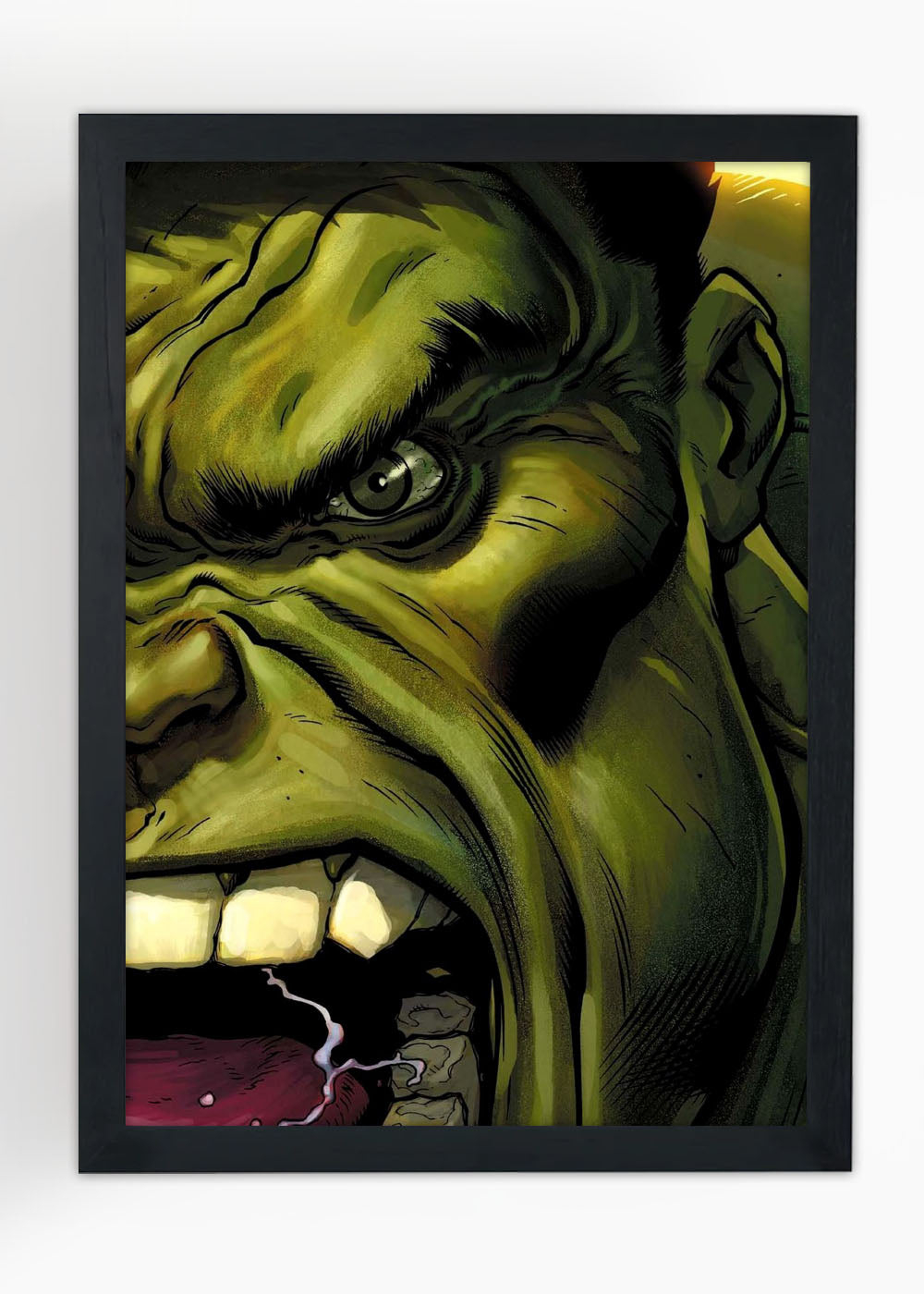 Quadro Heroi Marvel - Hulk agressivo - Com vidro