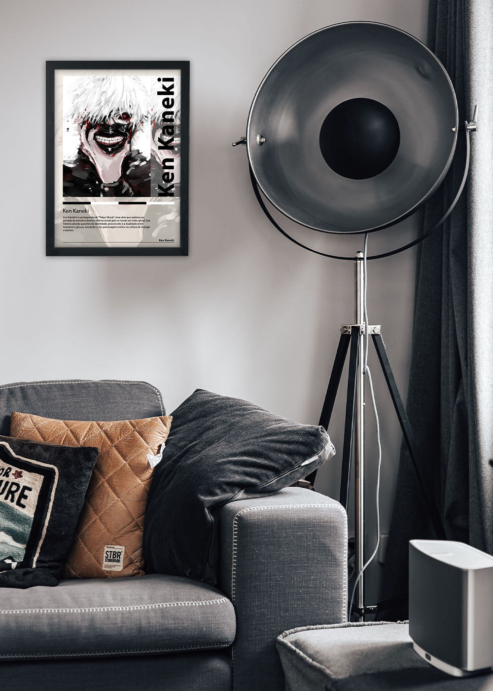 Quadro Decorativo Ken Kaneki - Tokyo Ghoul - Com vidro