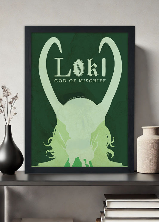 Quadro Decorativo Marvel - Loki - Com vidro