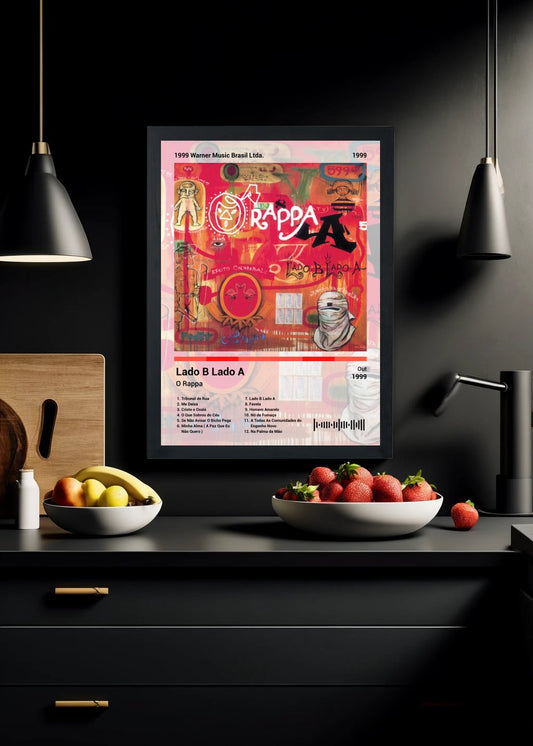 Quadro Decorativo O Rappa Lado B Lado A (Light) Com Vidro