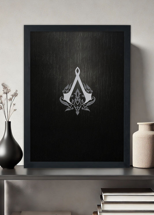 Quadro Decorativo Logo Assassins Creed - Com vidro