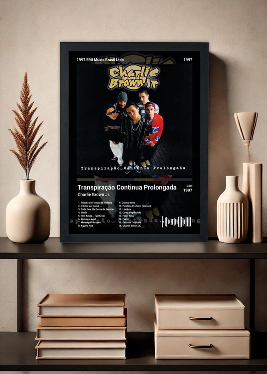 Quadro Charlie Brown Jr. Transpiração Co... (Dark) Com Vidro