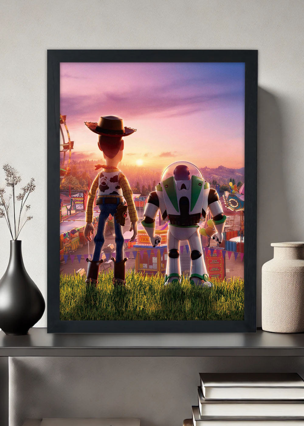 Quadro Decorativo Woody e Buzz - Com vidro