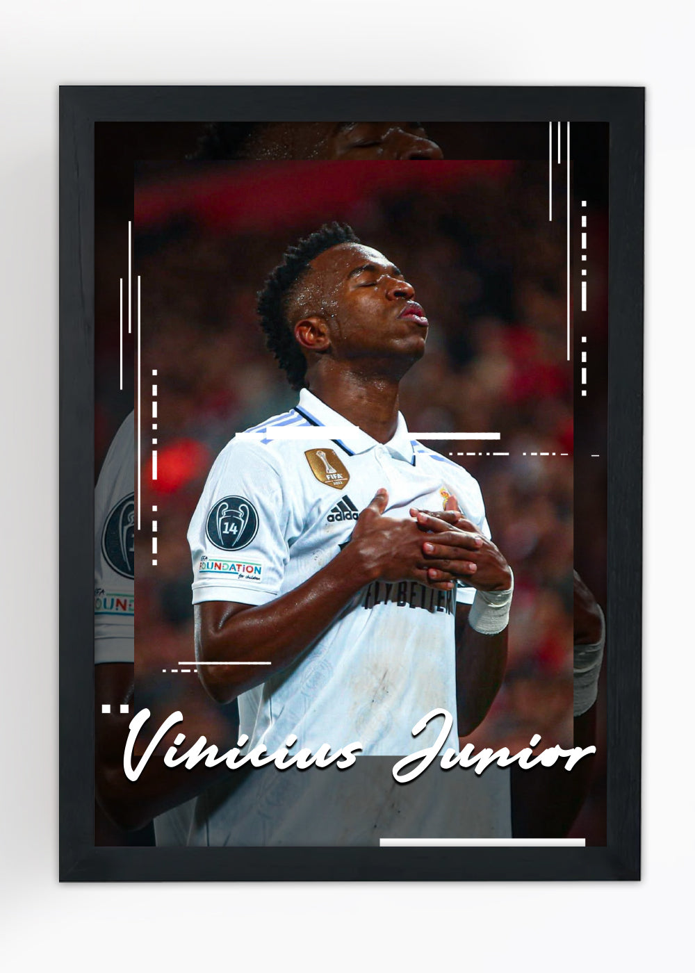 Quadro Vinicius Junior Real Madrid - Com vidro
