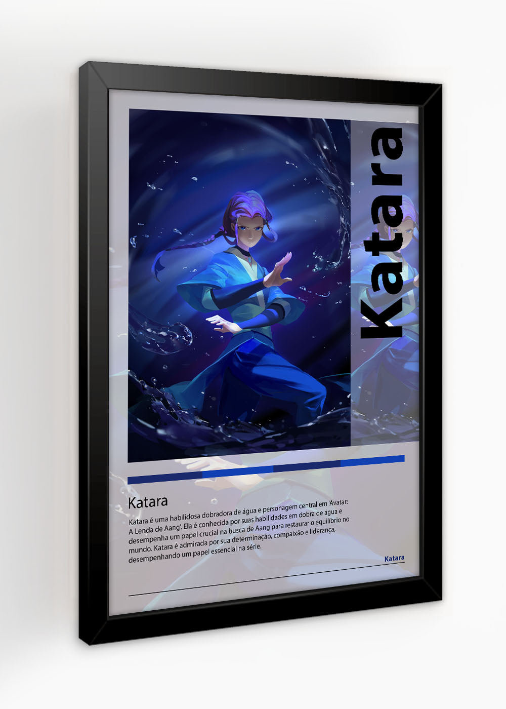 Quadro Decorativo Katara Avatar: A Lenda de Aang - Com vidro