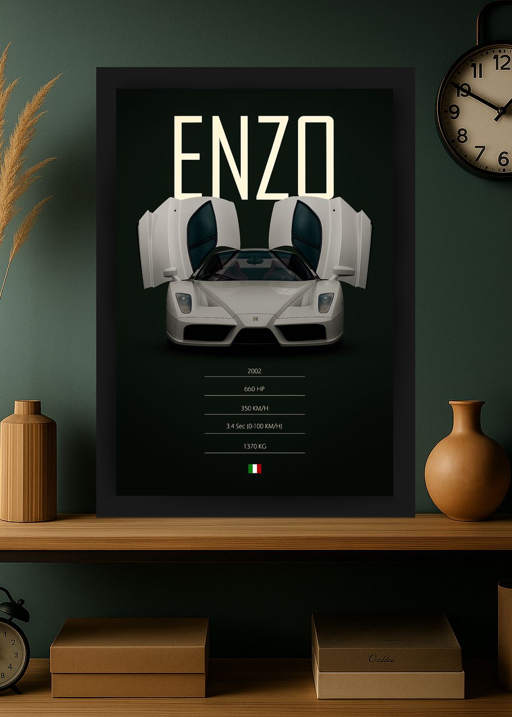 Quadro Ferrari Enzo 2002 Com Vidro e Moldura