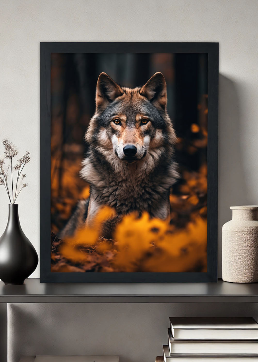 Quadro Decorativo O olhar assustador - Com vidro