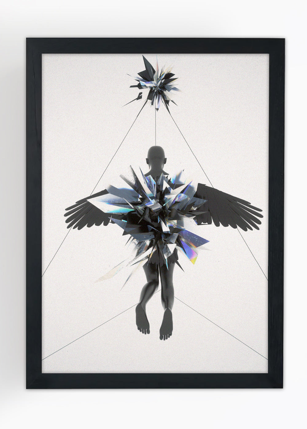 Quadro Decorativo O anjo - Abstrato - Com vidro