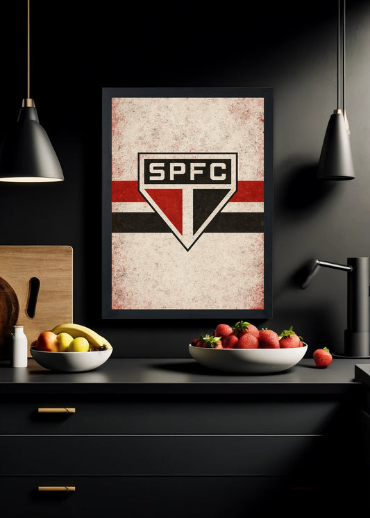 Quadro Tricolor do Coração SPFC - Com vidro