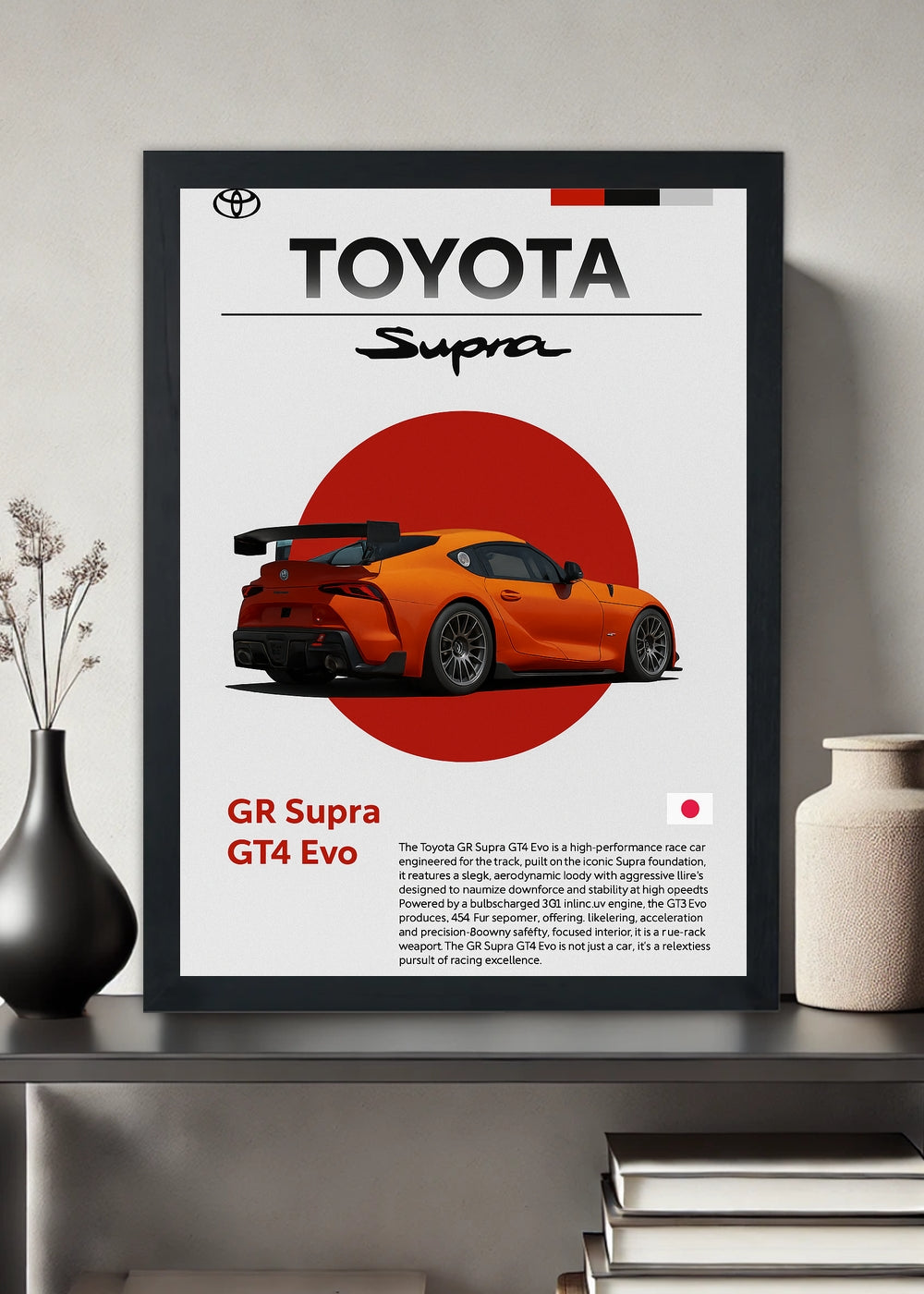 Quadro decorativo GR Supra GT4 Evo – Com vidro