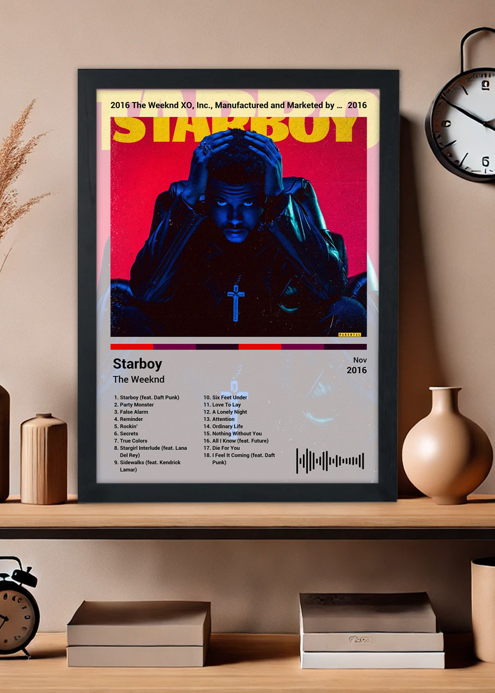 Quadro The Weeknd - Starboy (Light) - Com Vidro