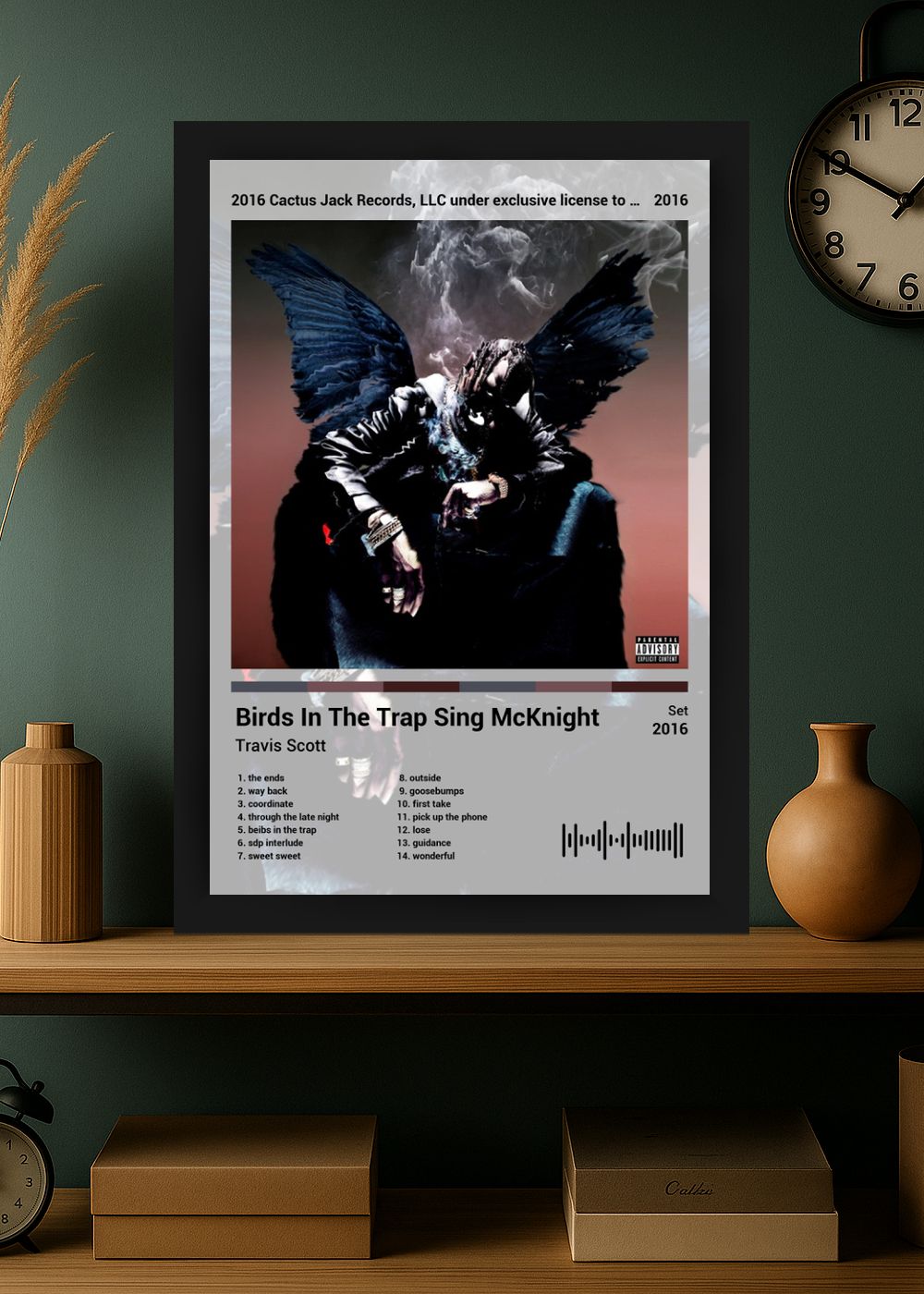 Quadro Travis Scott Birds In The Trap S... (Light) Com Vidro