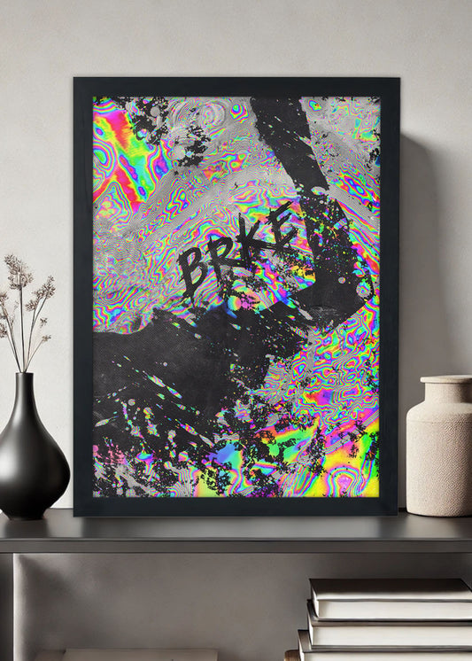 Quadro Decorativo Arte BRKE grafite Abstrata - Com vidro