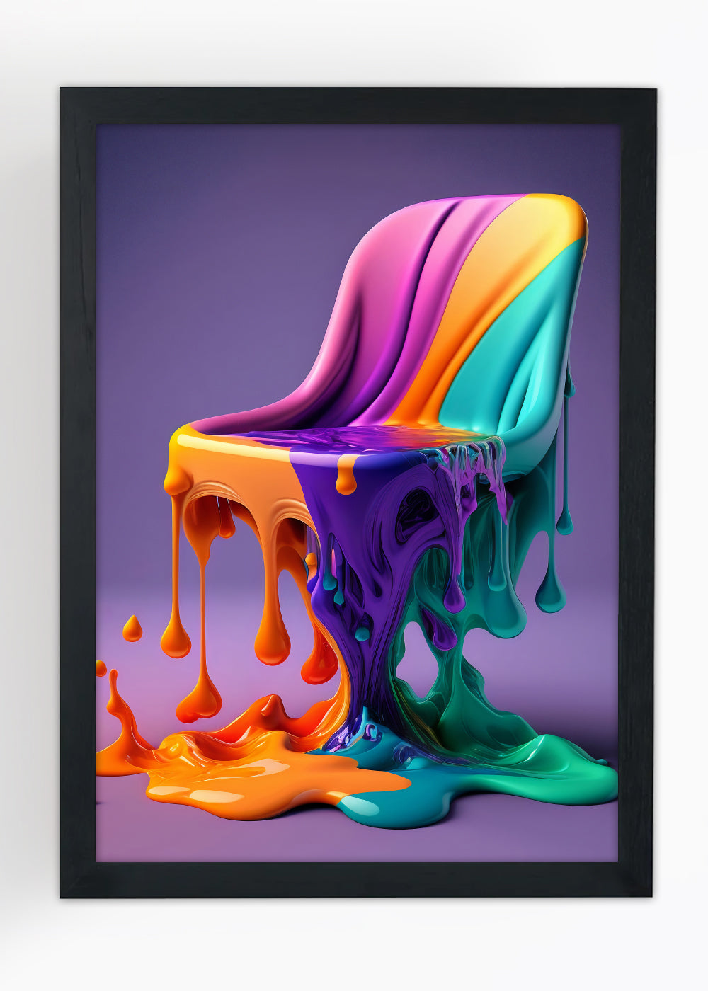 Quadro Decorativo cadeira de escritório Abstrata - Com vidro