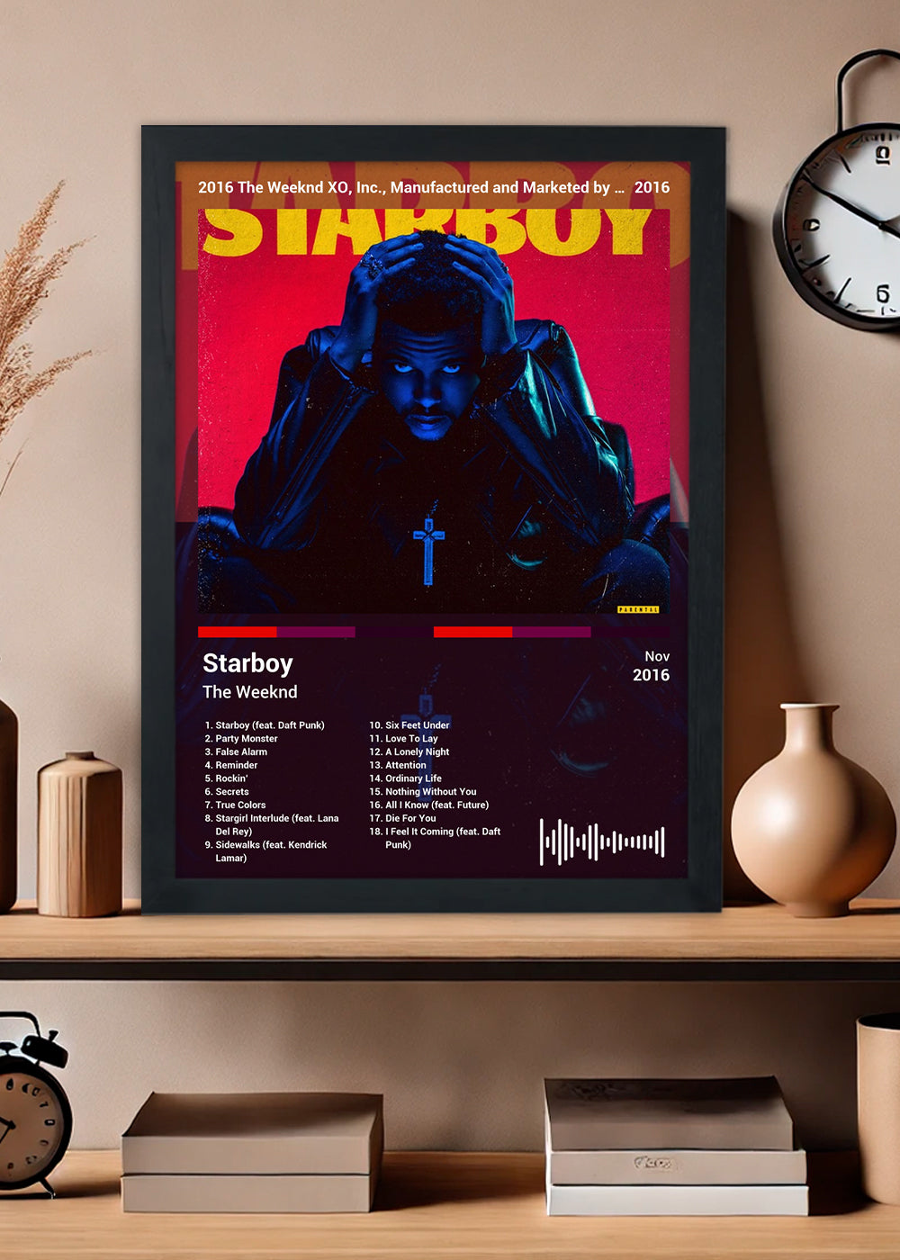 Quadro The Weeknd - Starboy (Colored) - Com Vidro