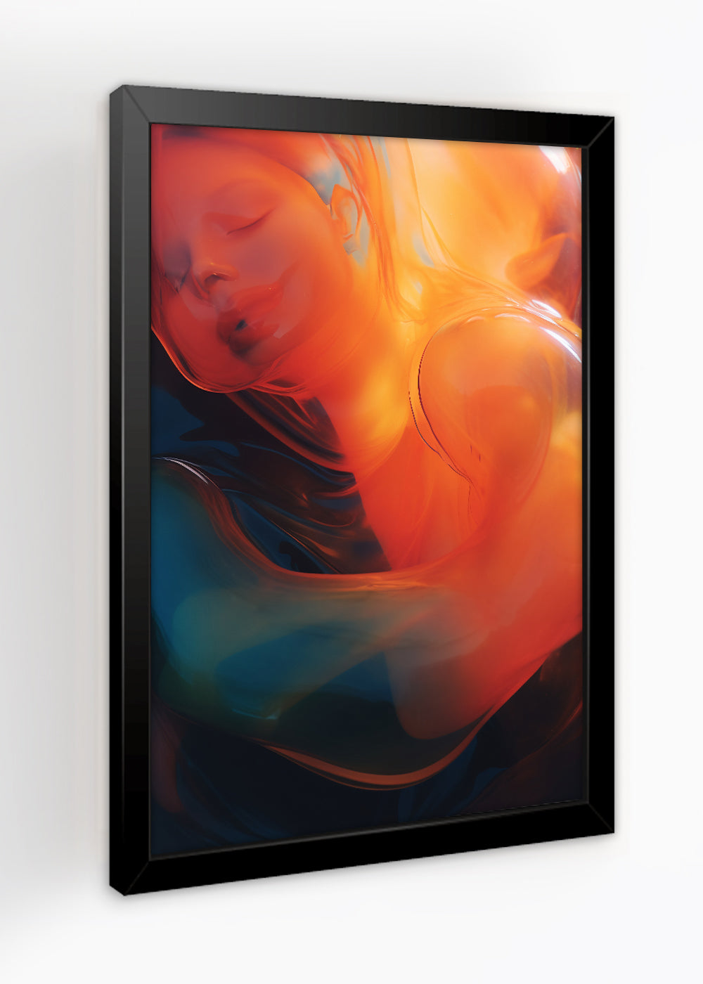 Quadro Mulher feita de pinturas artísticas - Com vidro