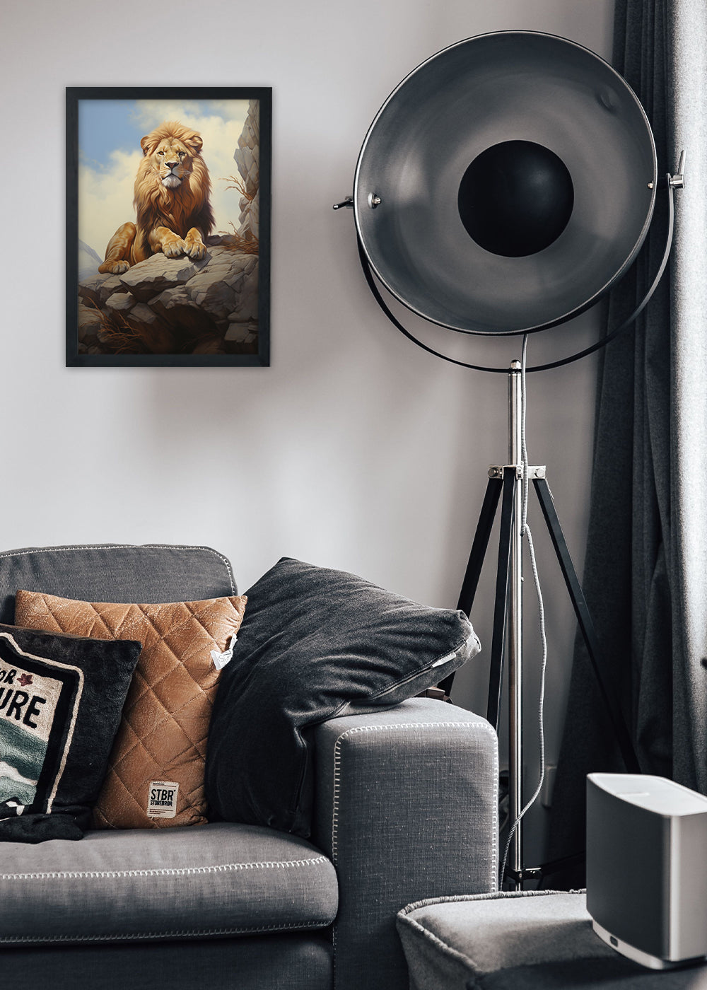 Quadro Decorativo O rei de todos - Animais - Com vidro