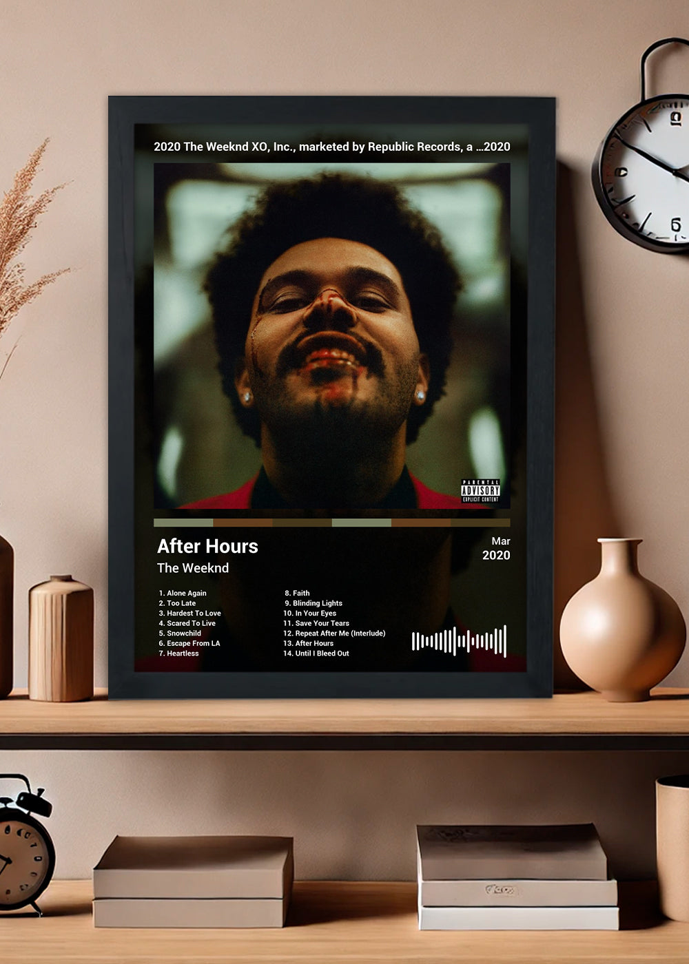 Quadro The Weeknd - After Hours (Black) - Com Vidro