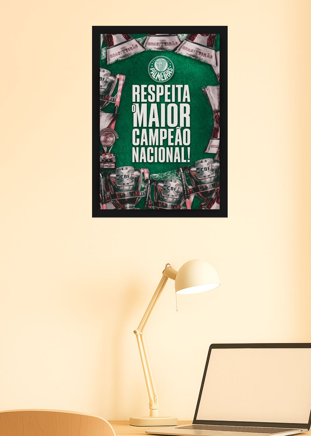 Quadro Com Vidro Palmeiras Respeita o Maior com Moldura
